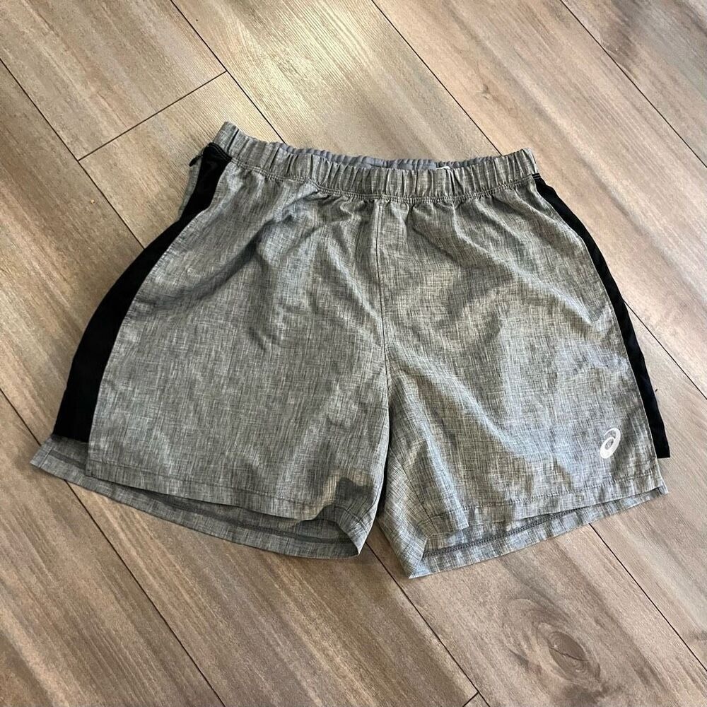 Asics Grey Athletic Workout Shorts Men Large Bin L-43